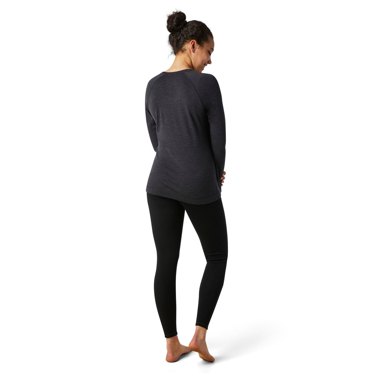 Smartwool Womens Classic Thermal Merino Base Layer Crew  -  X-Small / Charcoal Heather