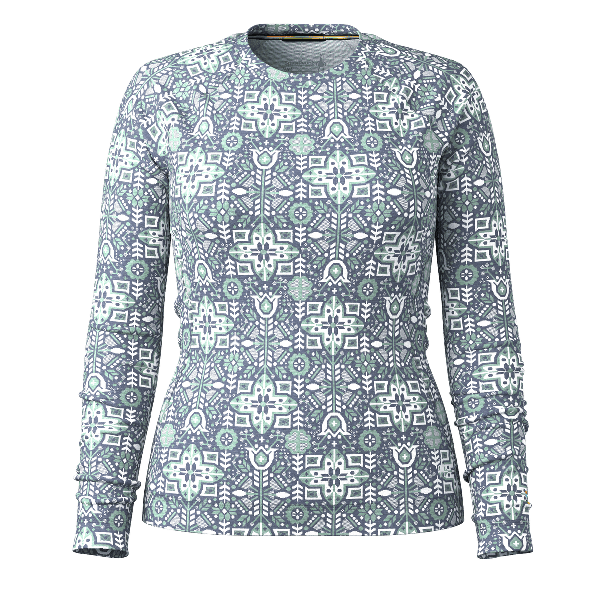 Smartwool Womens Classic Thermal Merino Base Layer Crew  -  X-Small / Nightfall Deco Floral