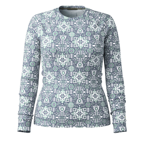 Smartwool Womens Classic Thermal Merino Base Layer Crew  -  X-Small / Nightfall Deco Floral