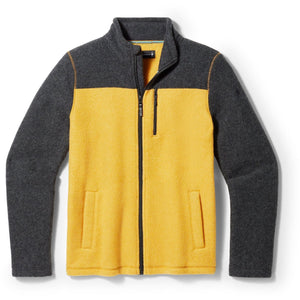 Smartwool Mens Hudson Trail Fleece Full Zip Jacket  -  Small / Charcoal/Honey Gold