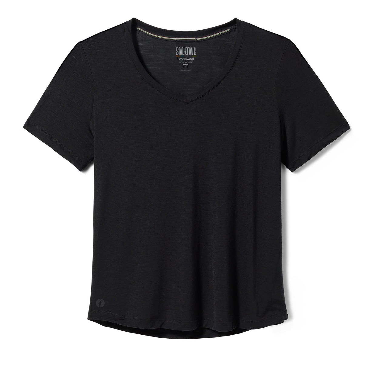 Smartwool Womens Active Ultralite V-Neck Short Sleeve Tee  -  Small / Black