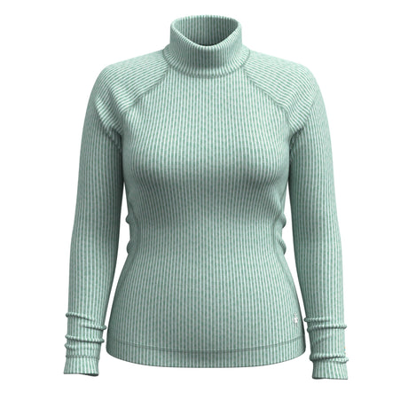 Smartwool Womens Thermal Merino Rib Turtleneck - Clearance  -  X-Small / Arctic Green Heather