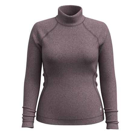 Smartwool Womens Thermal Merino Rib Turtleneck - Clearance  -  Small / Chalk Violet Heather