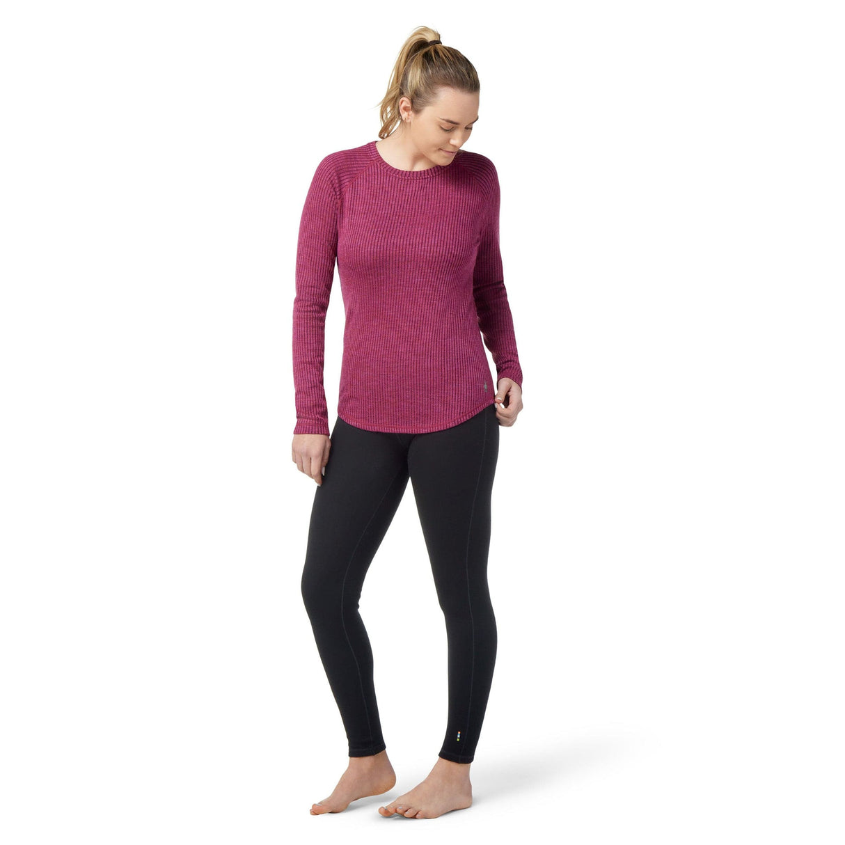 Smartwool Womens Thermal Merino Rib Crew - Clearance  -  X-Small / Festive Fuchsia Heather
