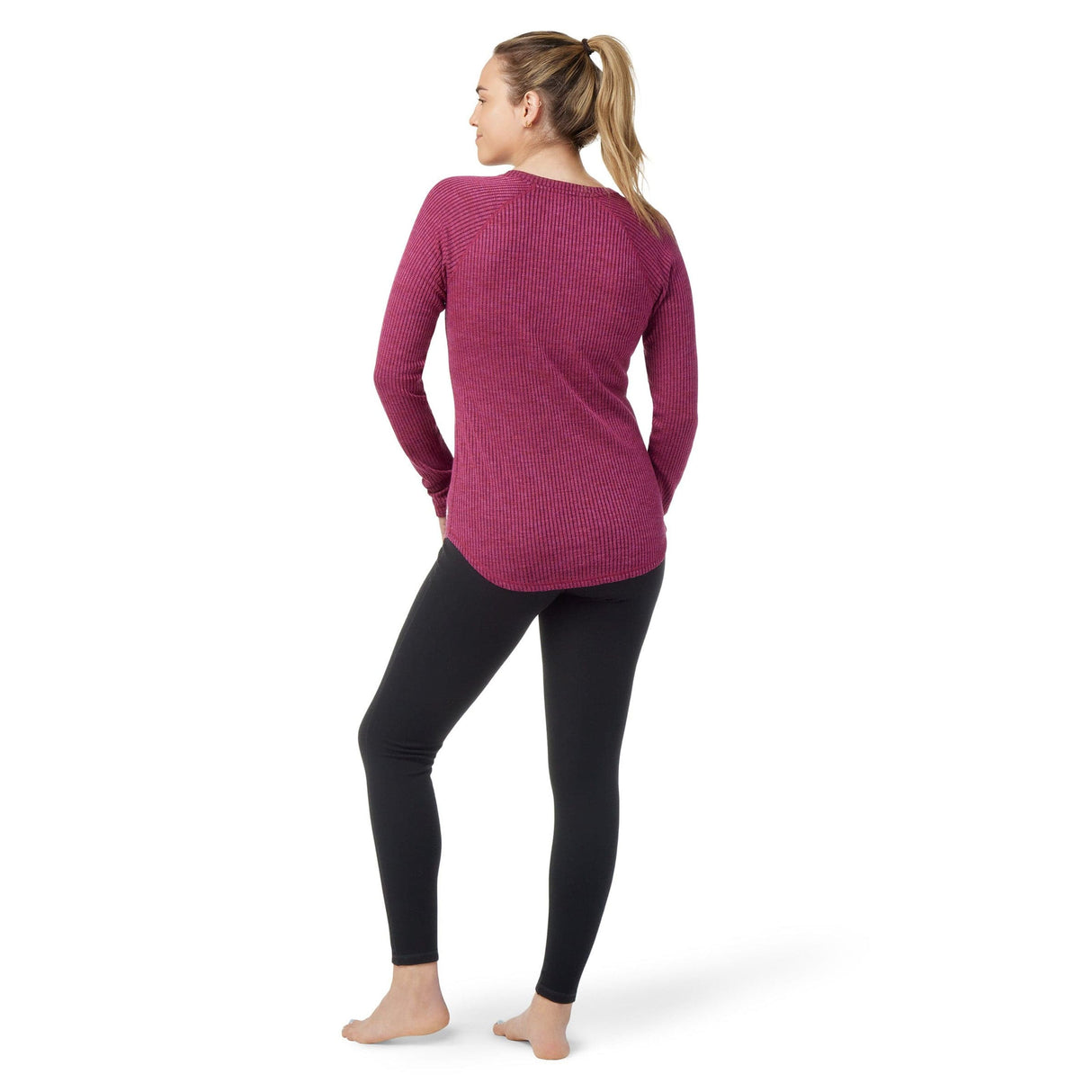 Smartwool Womens Thermal Merino Rib Crew - Clearance  -  X-Small / Festive Fuchsia Heather