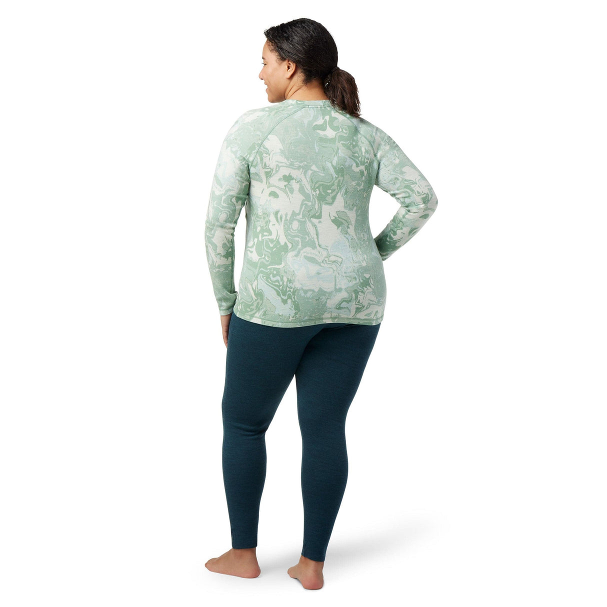 Smartwool Womens Classic Thermal Merino Base Layer Pattern Crew Plus - Clearance  -