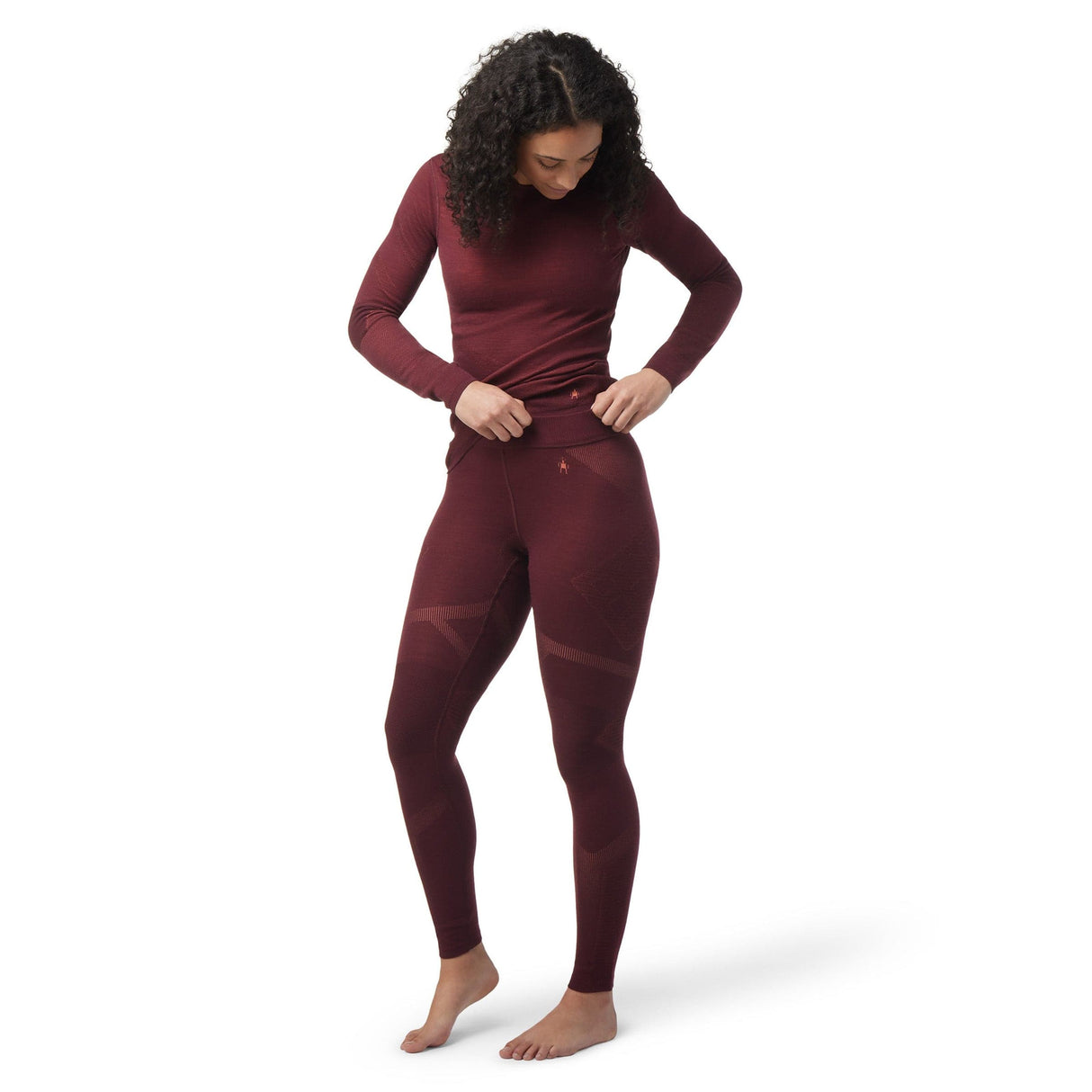 Smartwool Womens Intraknit Thermal Merino Base Layer Bottoms - Clearance  -  X-Small / Black Cherry