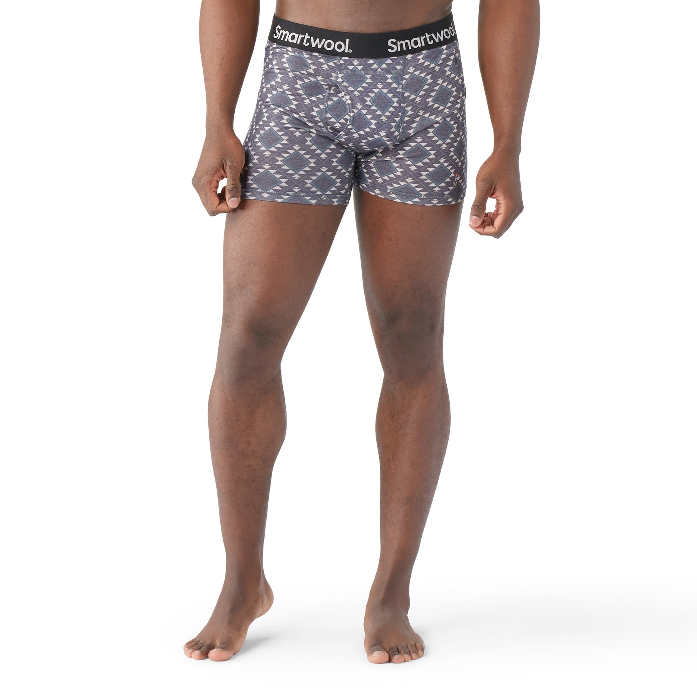 Smartwool Mens Merino Print Boxer Brief - Clearance  -  X-Large / Medium Gray