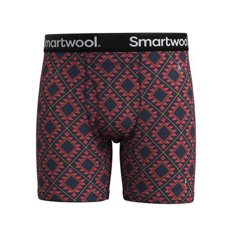 Smartwool Mens Merino Print Boxer Brief - Clearance  -  Small / Scarlet Red