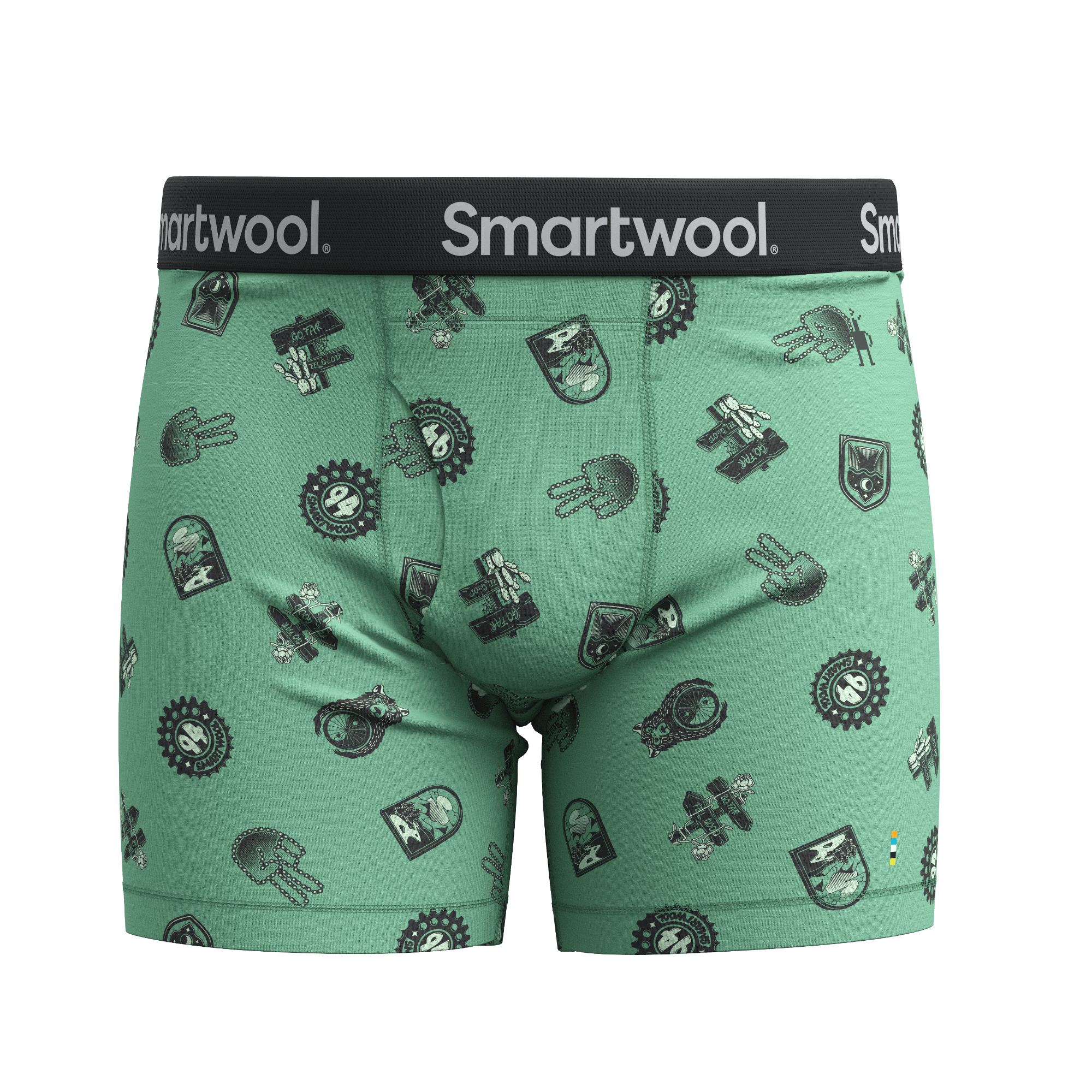 Smartwool Mens Merino Print Boxer Brief  -  XX-Large / Zen Green Trail Ride
