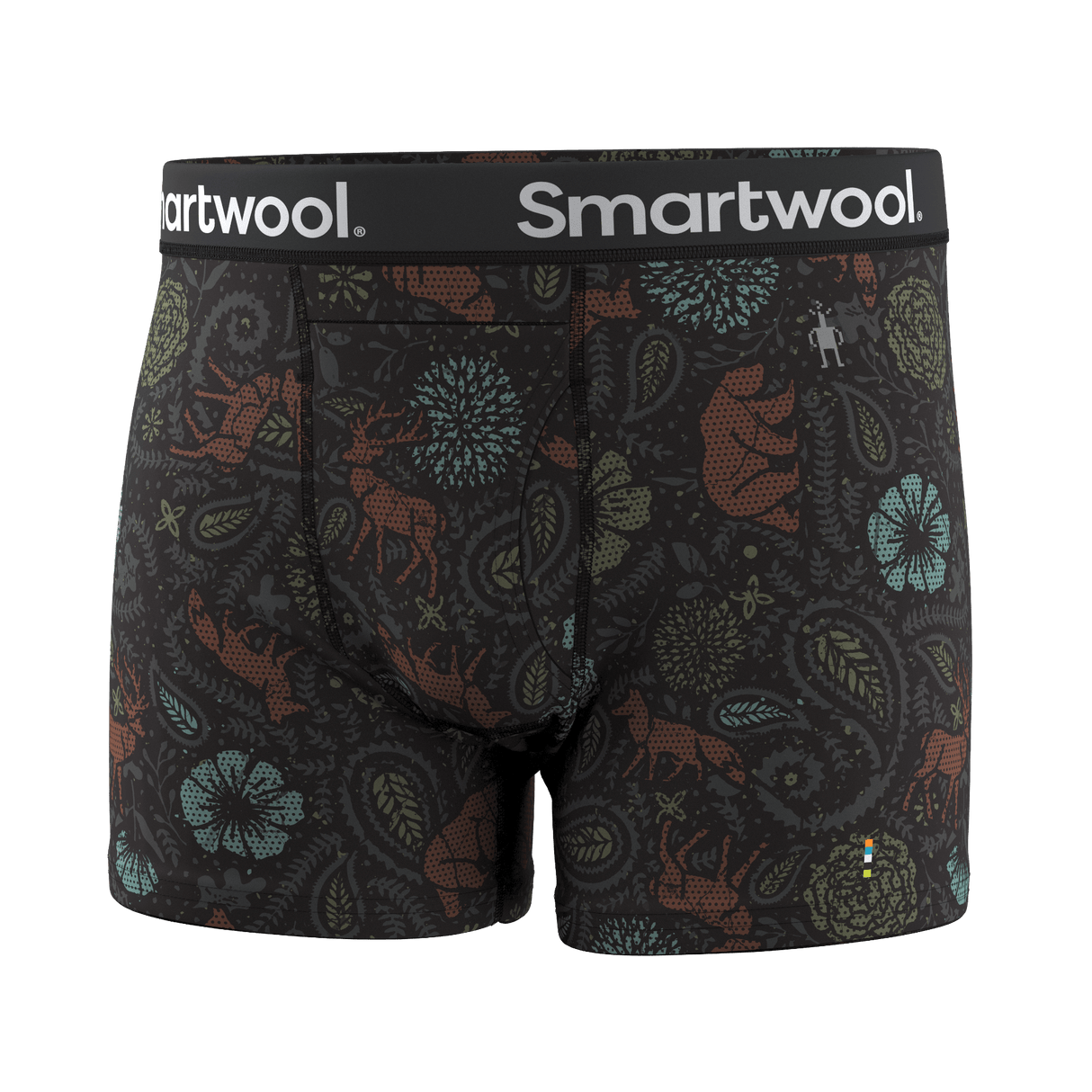Smartwool Mens Merino Print Boxer Brief - Small / Black Paisley