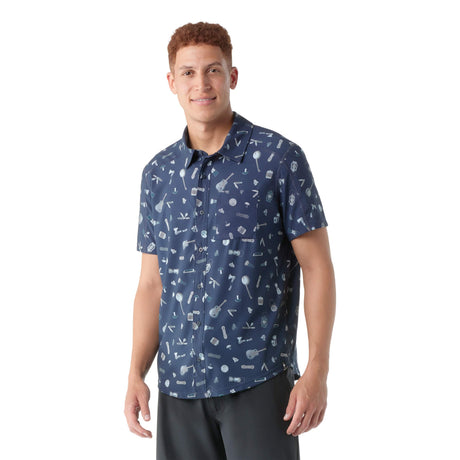 Smartwool Mens Printed Short-Sleeve Button Down  -