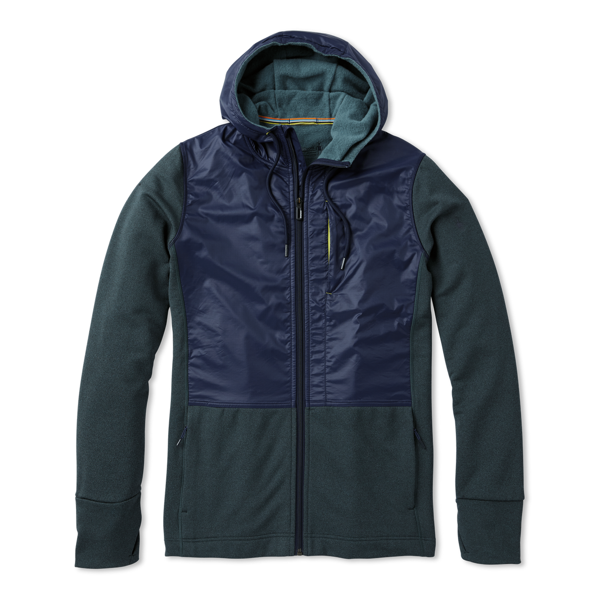 Smartwool Mens Merino Sport Fleece Full-Zip Hybrid Hoodie - Clearance  -  Small / Pine Gray Heather