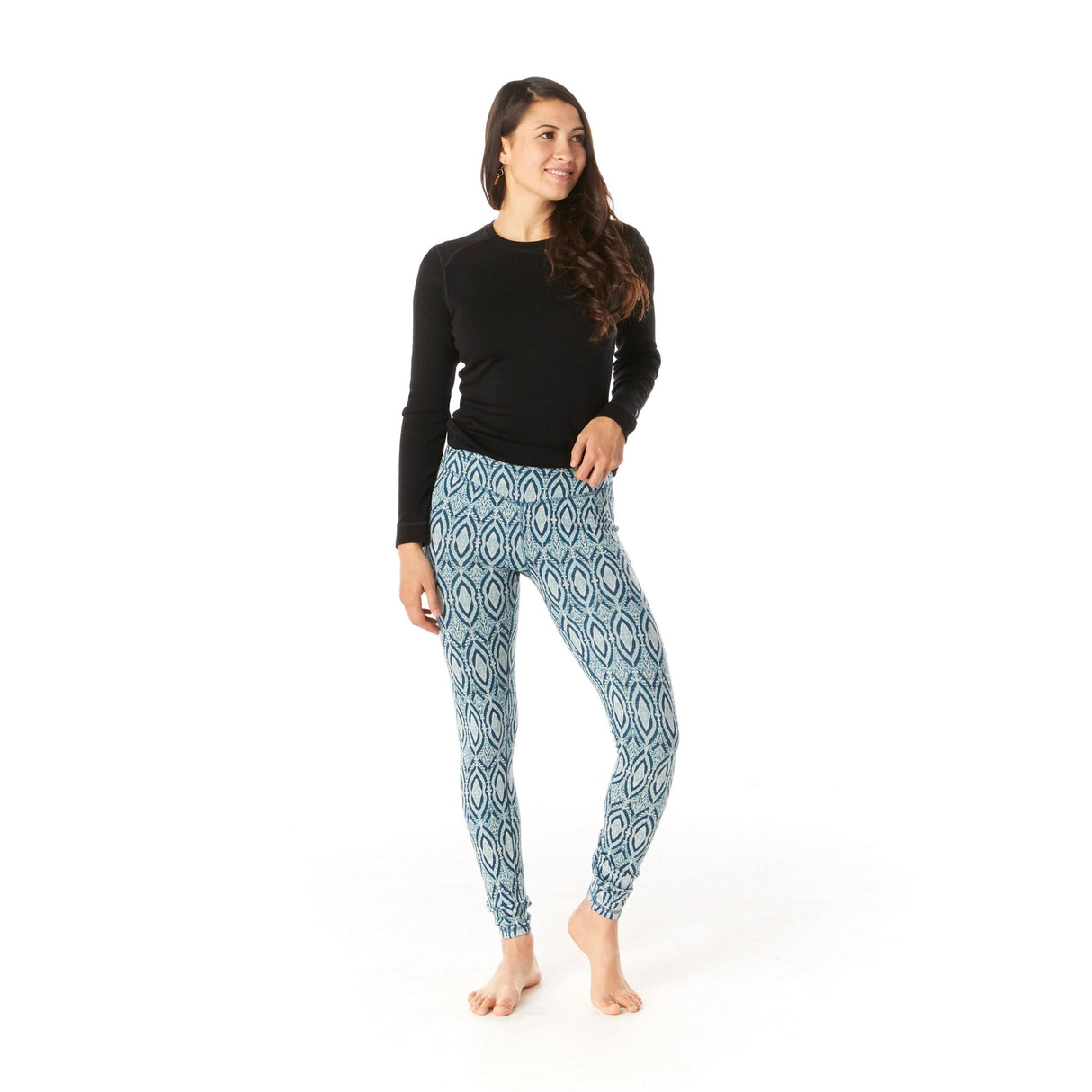 Smartwool Womens Merino 250 Base Layer Pattern Bottoms - Clearance  -  X-Small / Nile Blue Medallion