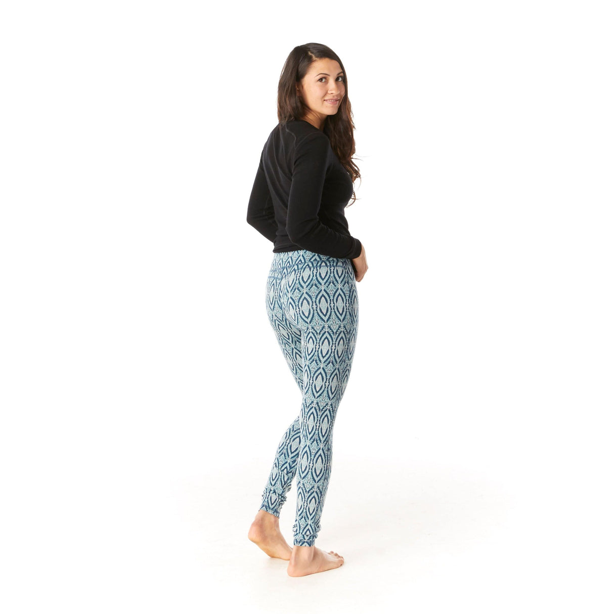 Smartwool Womens Merino 250 Base Layer Pattern Bottoms - Clearance  -  X-Small / Nile Blue Medallion