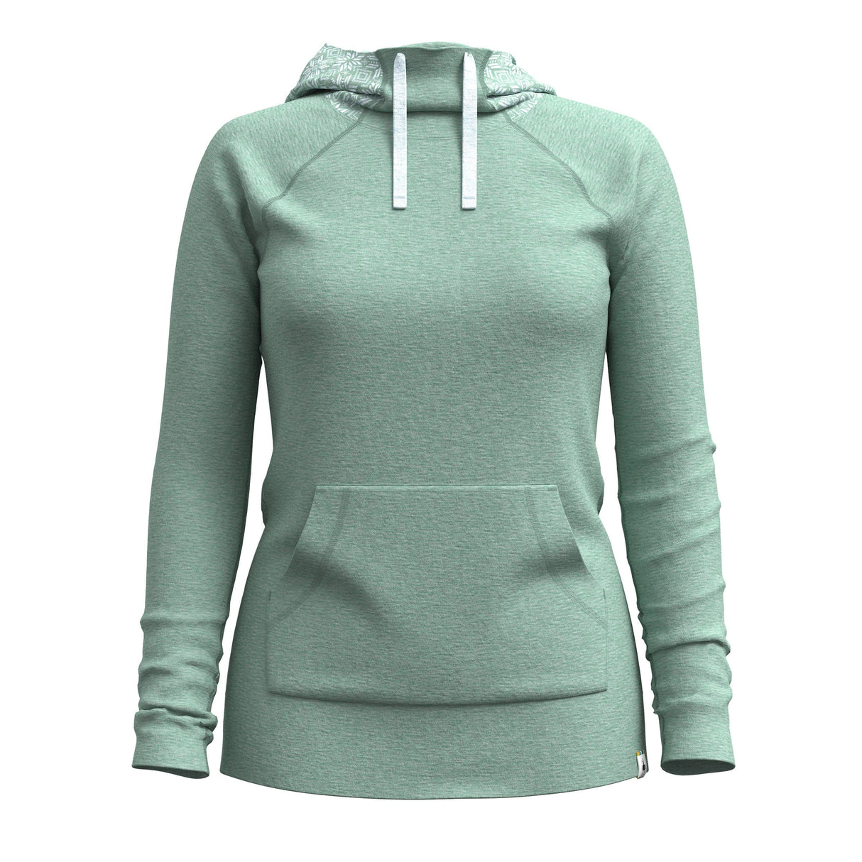 Smartwool Womens Thermal Merino Drape Neck Hoodie - Clearance  -  Small / Arctic Green Digi Snow