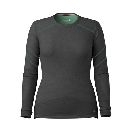 Smartwool Womens Intraknit Thermal Merino Base Layer Crew  -  Medium / Charcoal/Zen Green