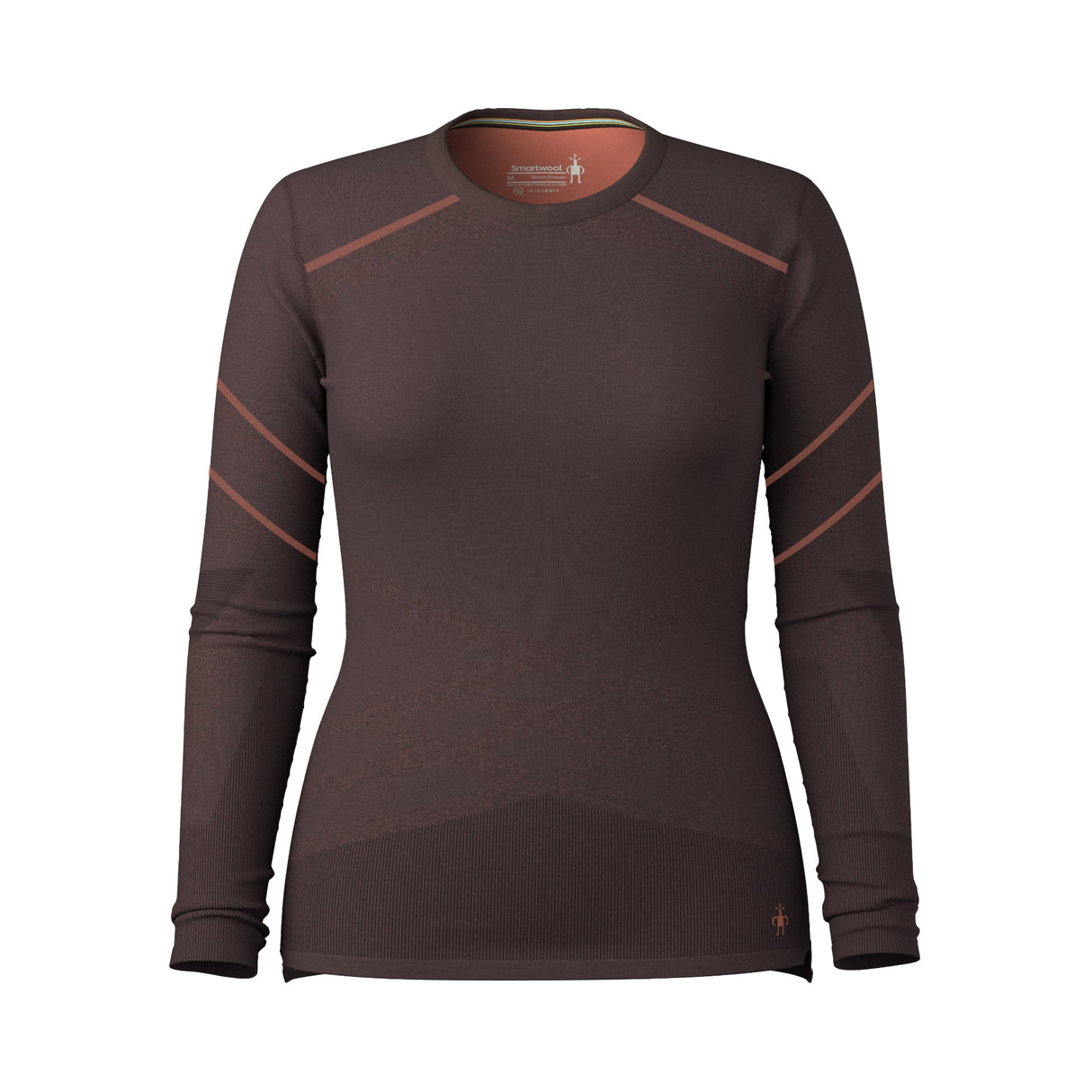 Smartwool Womens Intraknit Thermal Merino Base Layer Crew  -  Medium / Mink/Terracotta
