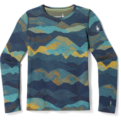 Smartwool Kids Classic Thermal Merino Base Layer Crew - Clearance  -  X-Large / Blueberry Mtn Scape