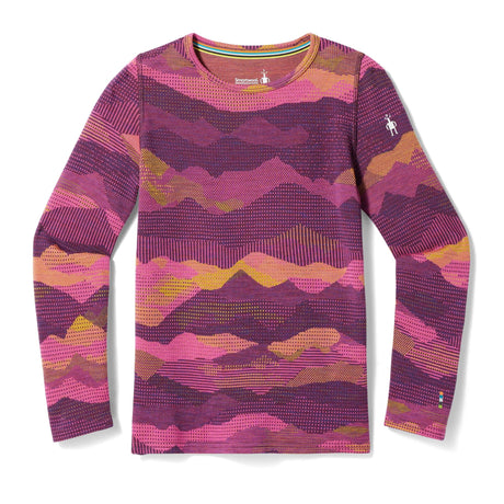 Smartwool Kids Classic Thermal Merino Base Layer Crew - Clearance  -  X-Large / Purple Iris Mtn Scape