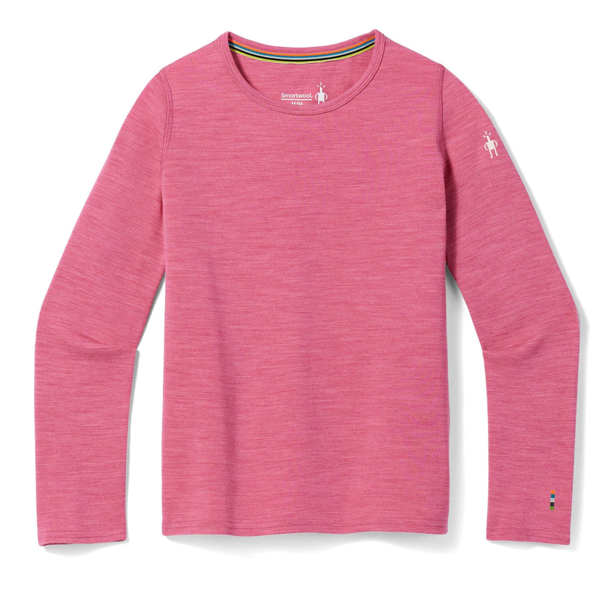 Smartwool Kids Classic Thermal Merino Base Layer Crew - Clearance  -  X-Small / Garden Pink Heather