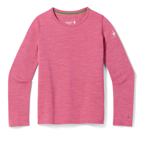 Smartwool Kids Classic Thermal Merino Base Layer Crew - Clearance  -  X-Small / Garden Pink Heather