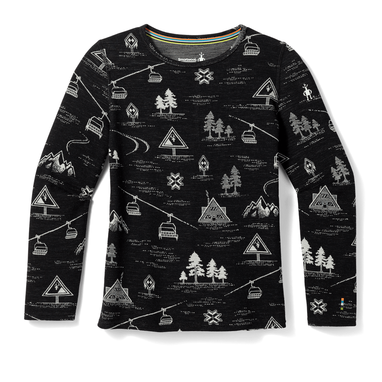 Smartwool Kids Classic Thermal Merino Base Layer Crew  -  XXS / Black Ski Day