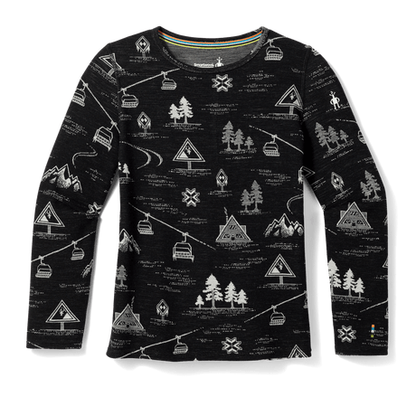 Smartwool Kids Classic Thermal Merino Base Layer Crew  -  XXS / Black Ski Day