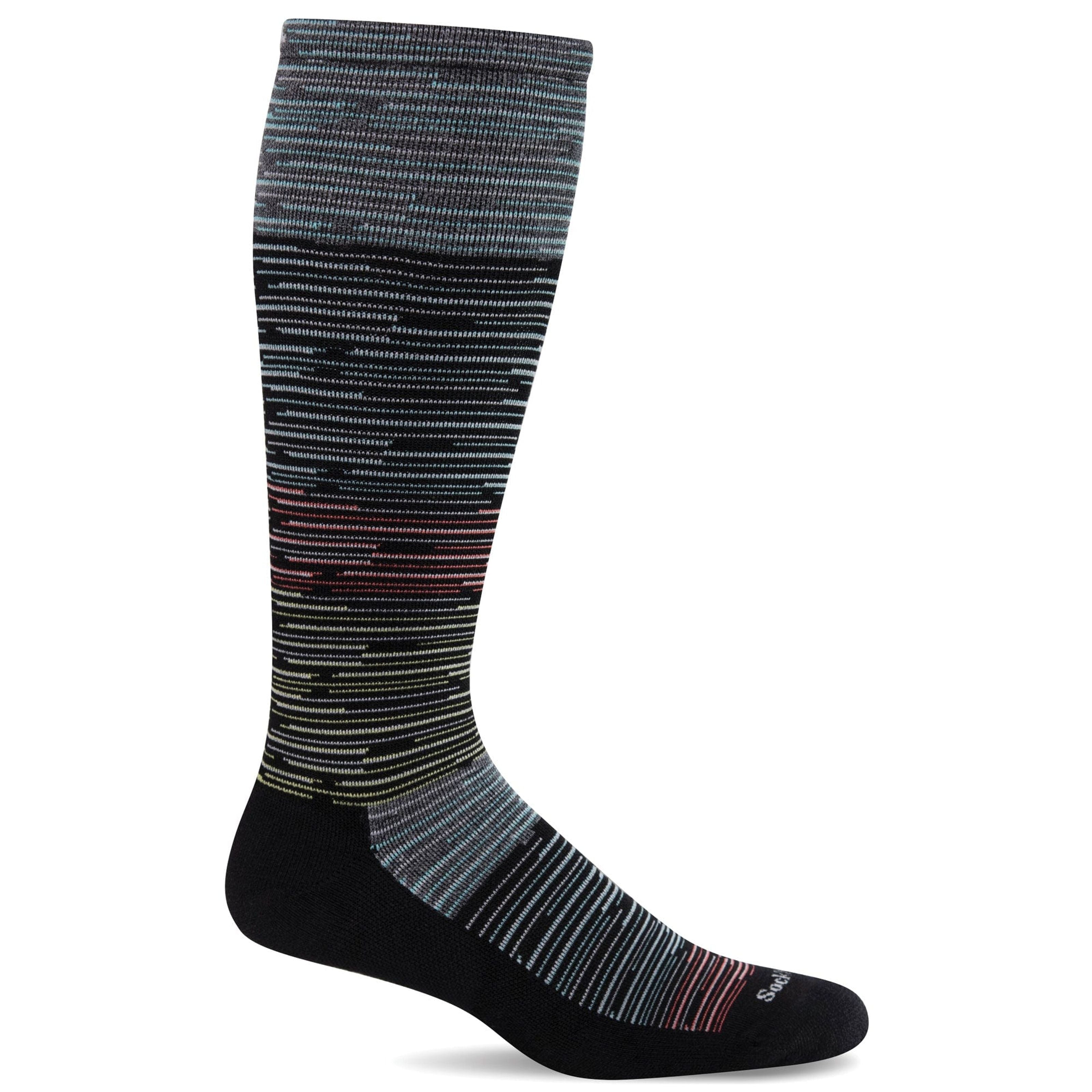 Sockwell Mens Digi Space-Dye Moderate Compression Socks  -  Medium/Large / Black