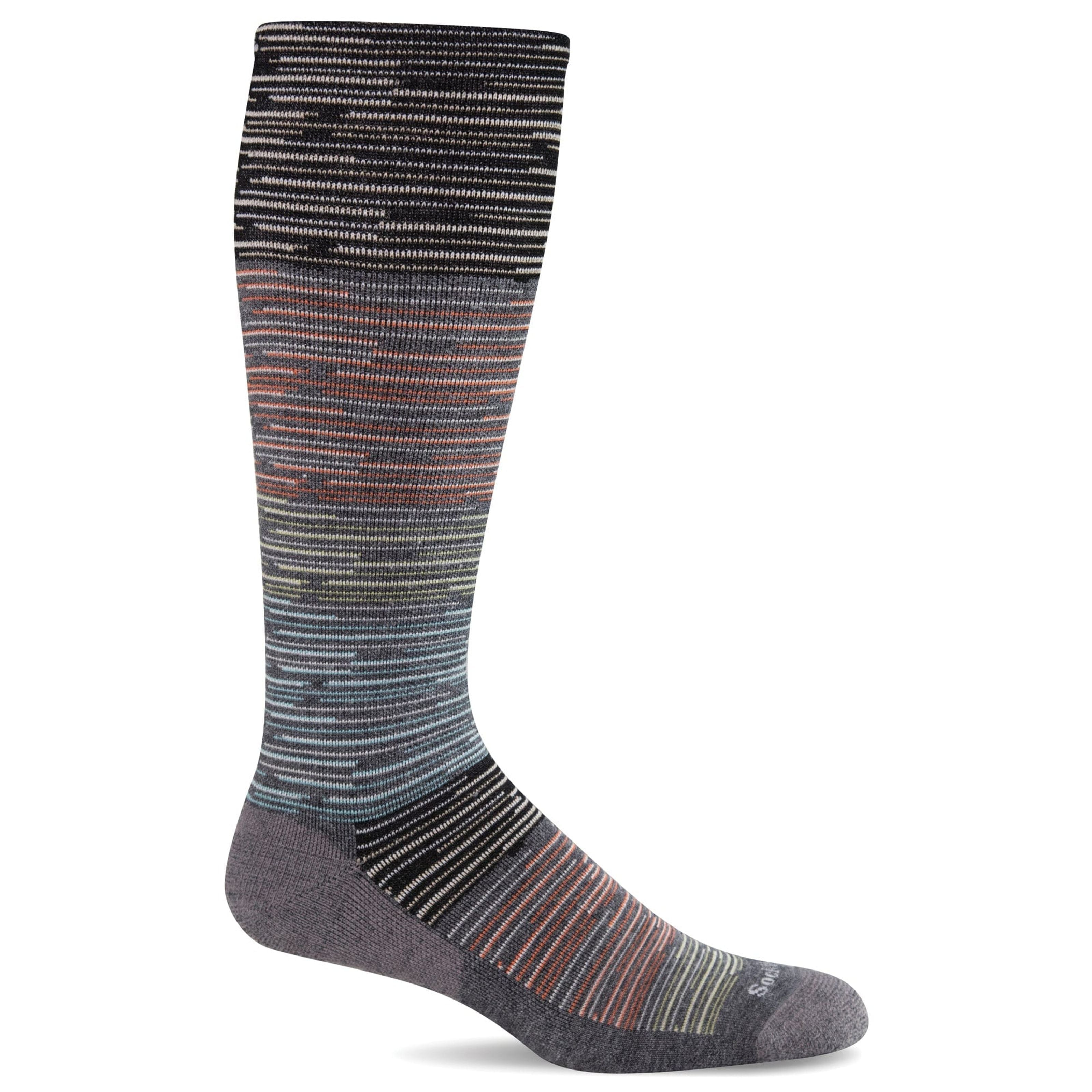 Sockwell Mens Digi Space-Dye Moderate Compression Socks  -  Medium/Large / Charcoal