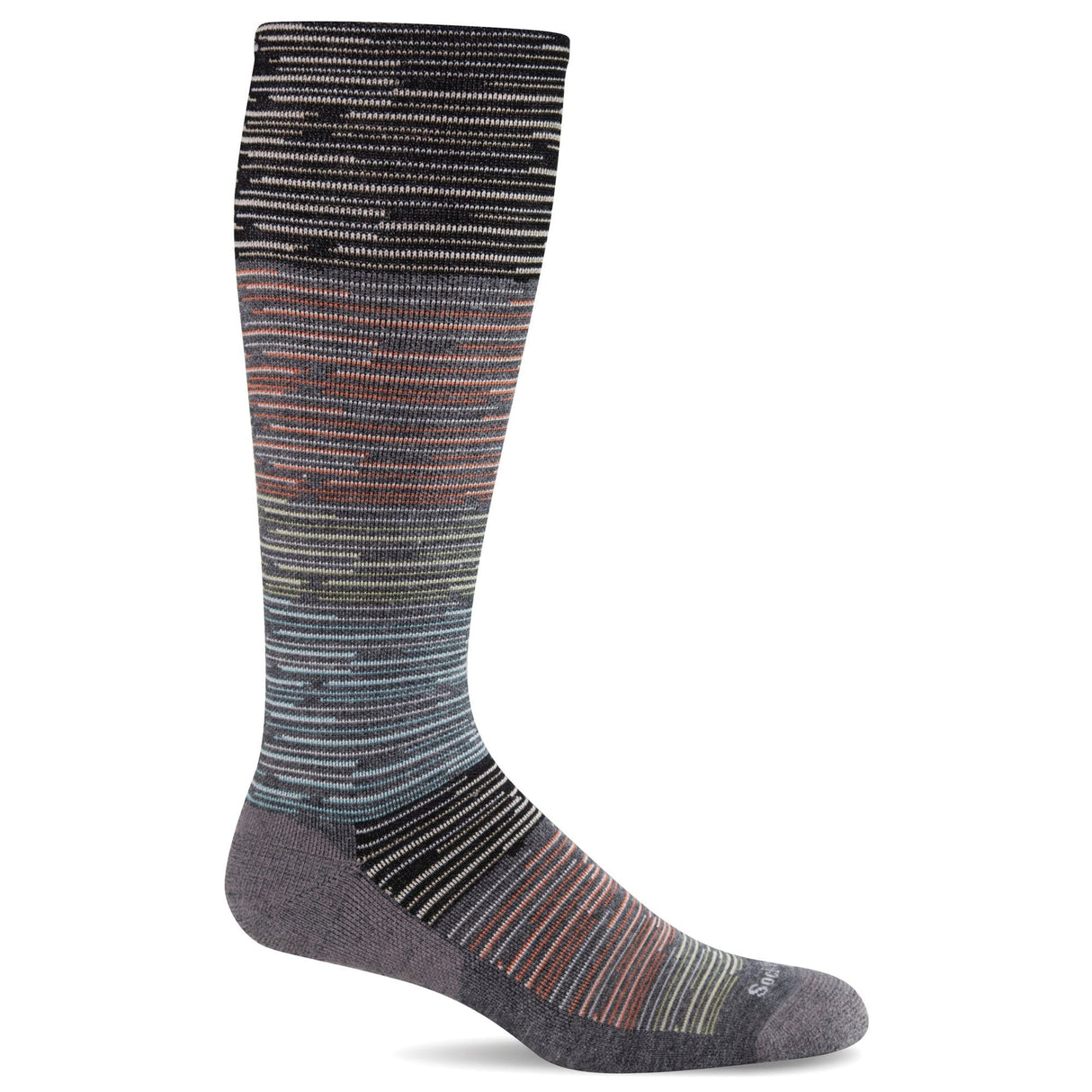 Sockwell Mens Digi Space-Dye Moderate Compression Socks  -  Medium/Large / Charcoal