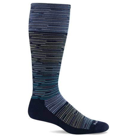 Sockwell Mens Digi Space-Dye Moderate Compression Socks  -  Medium/Large / Navy