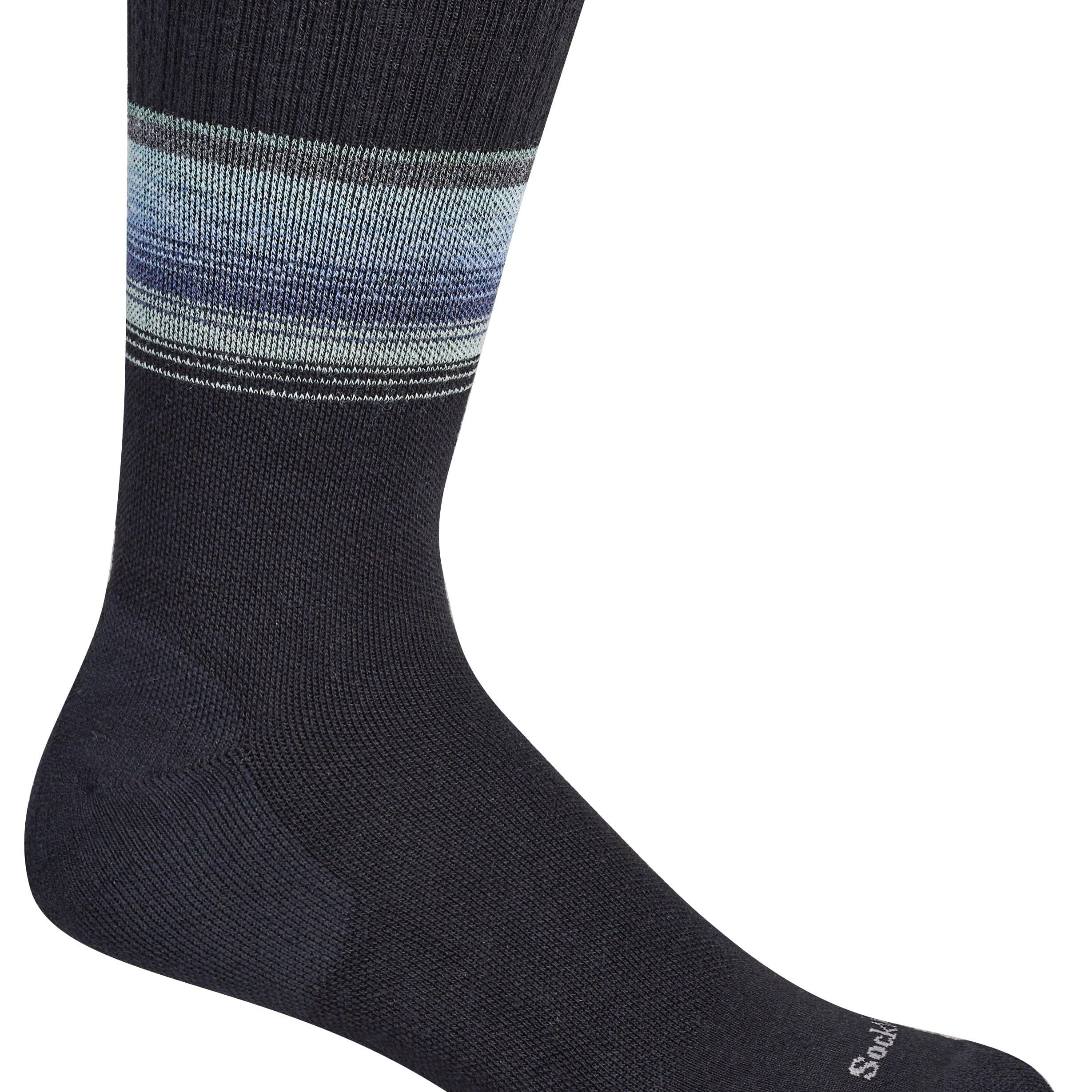 Sockwell Mens Plantar Cush Crew II Firm Compression Crew Socks  -  Medium/Large / Black