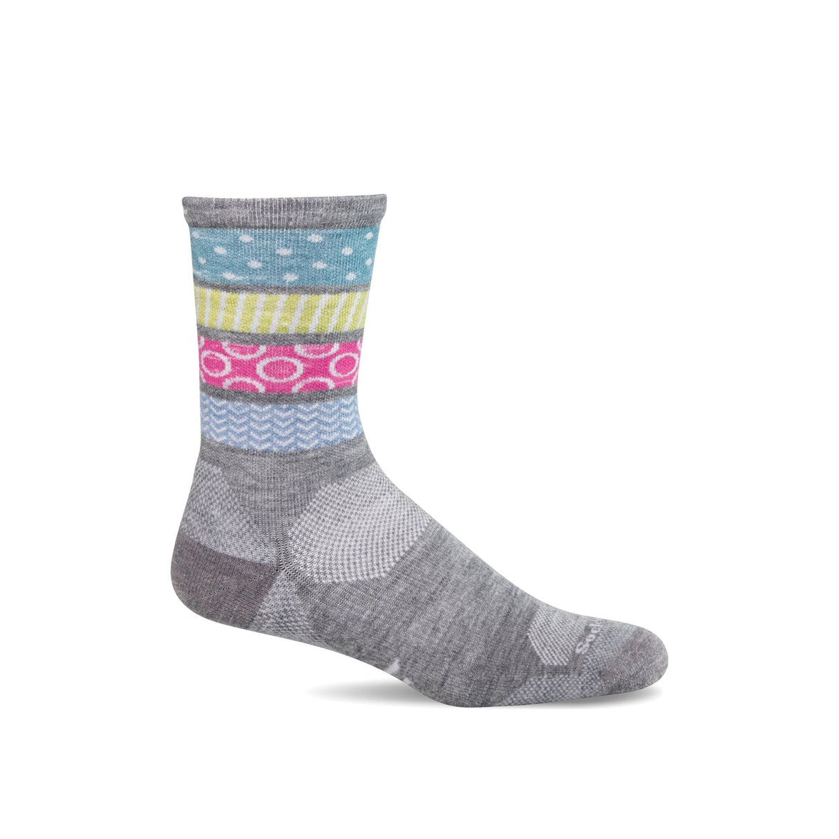 Sockwell Womens Rhythm Moderate Compression Crew Socks  -  Small/Medium / Gray