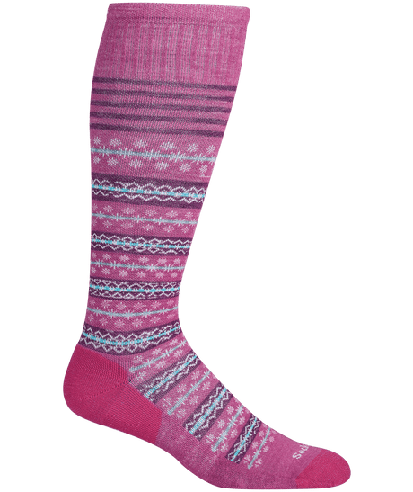 Sockwell Womens Mini Fairisle Moderate Compression Knee-High Socks  -  Small/Medium / Raspberry