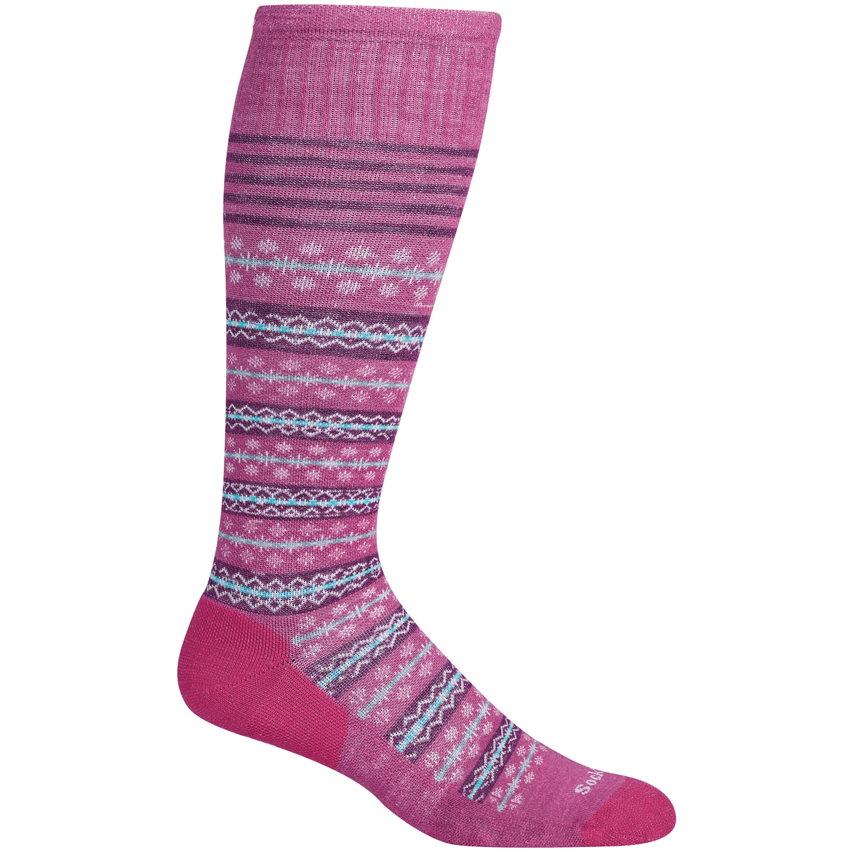 Sockwell Womens Mini Fairisle Moderate Compression Knee-High Socks - Small/Medium / Raspberry