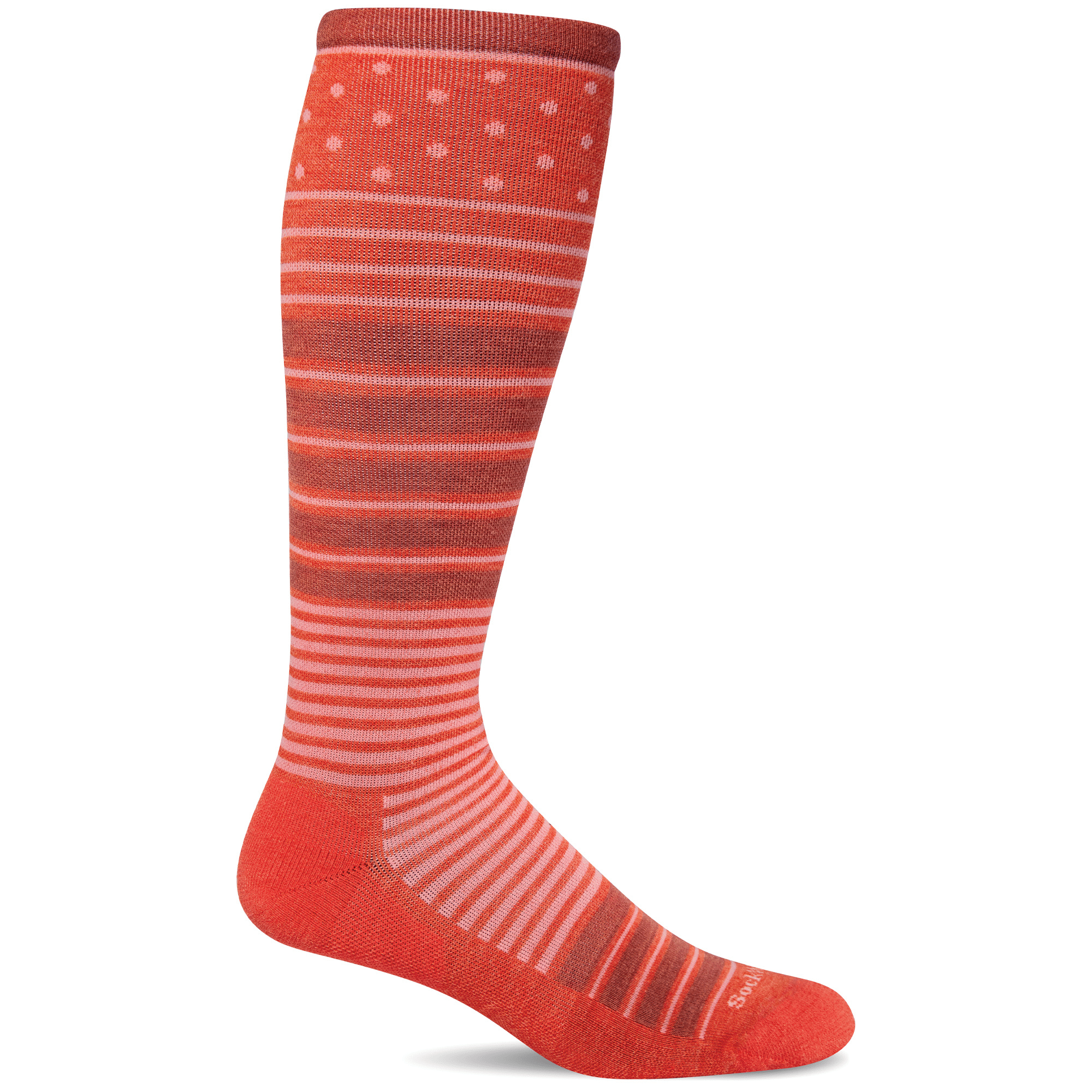 Sockwell Womens Twister Firm Compression Socks  -  Small/Medium / Guava