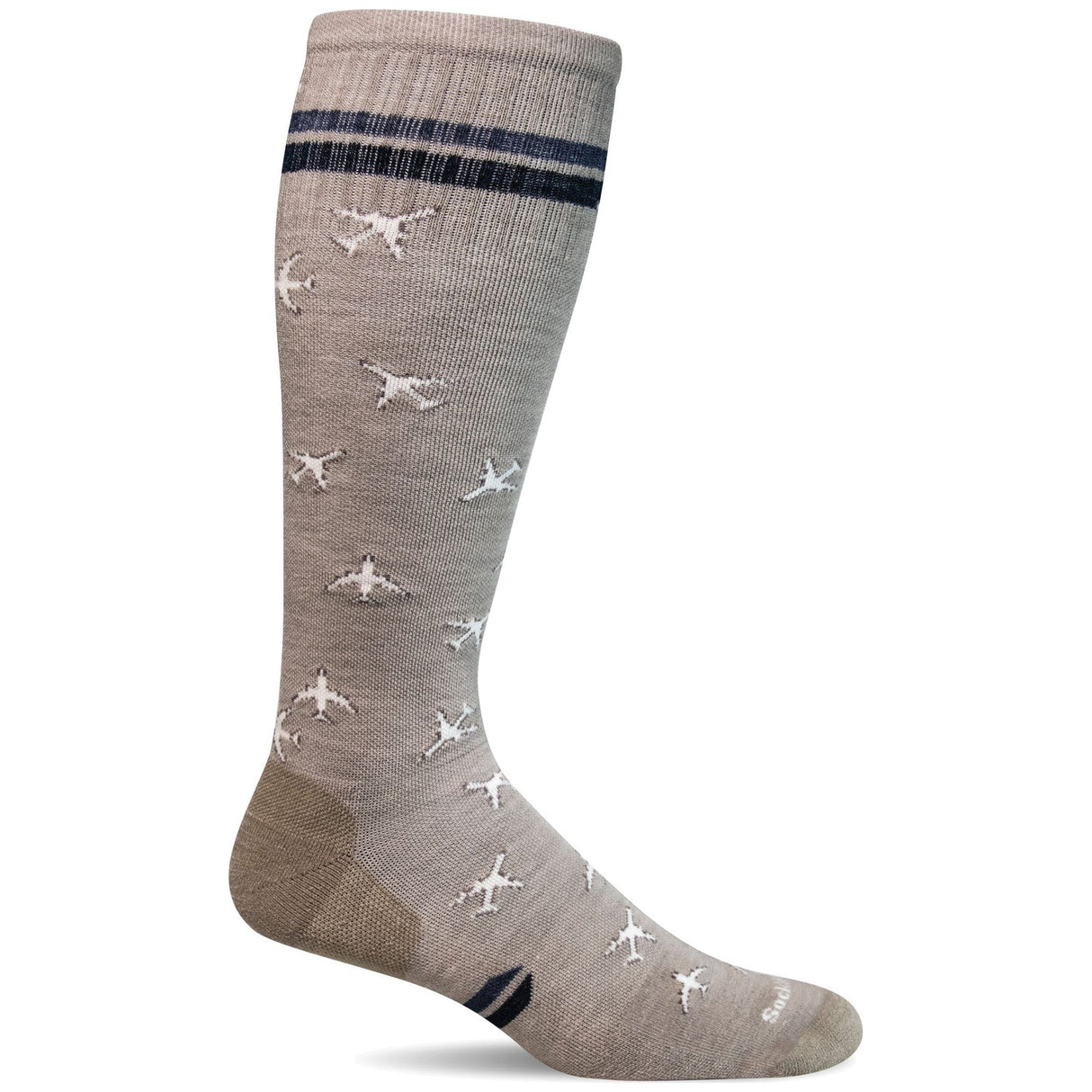 Sockwell Mens In Flight Moderate Compression OTC Socks  -  Medium/Large / Putty