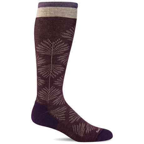 Sockwell Womens Full Floral Wide Calf Fit Moderate Compression Socks  -  Small/Medium / Blackberry