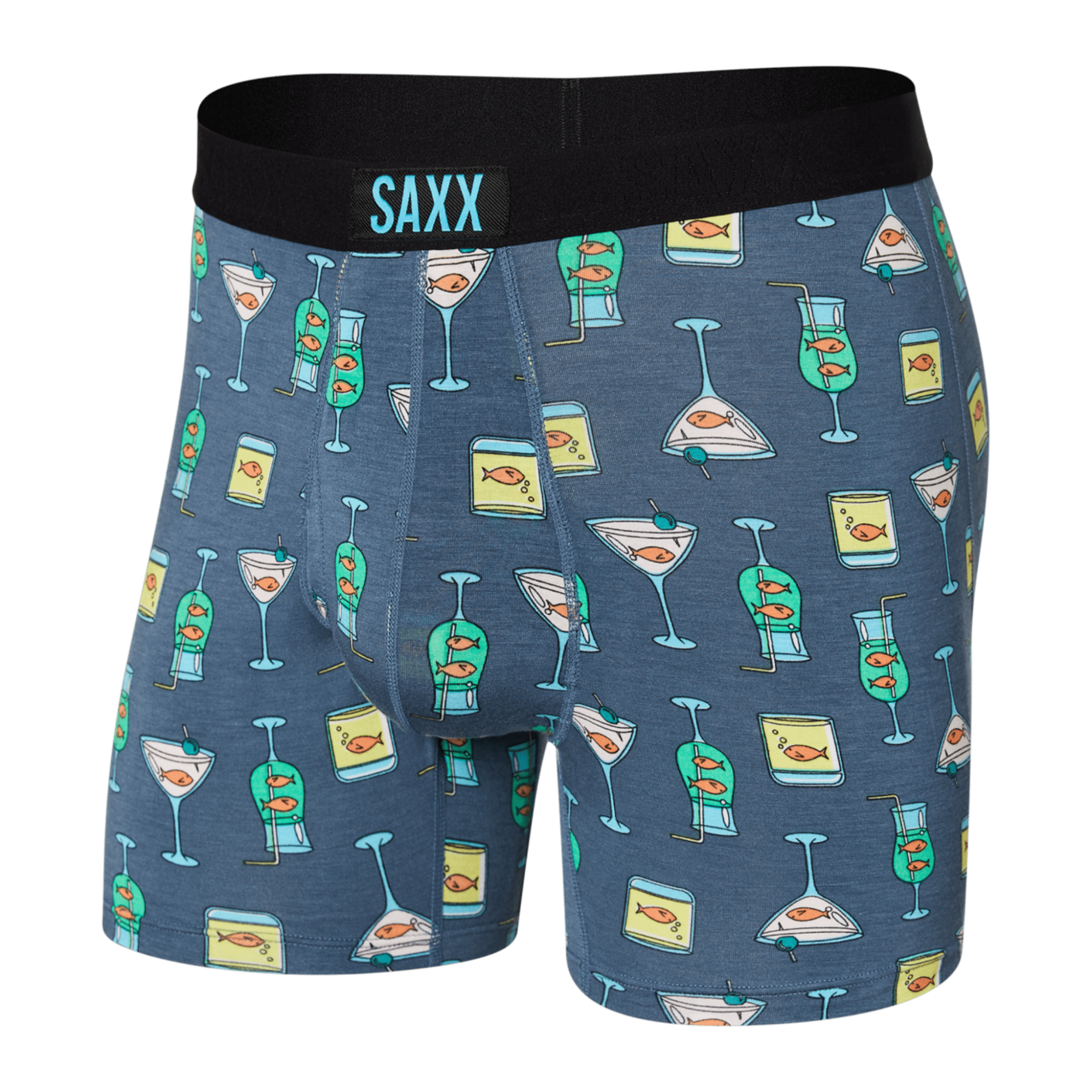 SAXX Mens Ultra Super Soft Boxer Brief  -  X-Small / Nautical Nightcap Blue