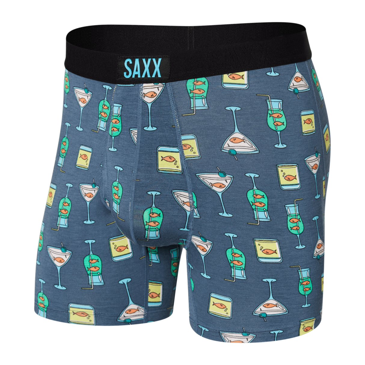 SAXX Mens Ultra Super Soft Boxer Brief  -  X-Small / Nautical Nightcap Blue