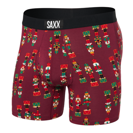 SAXX Mens Ultra Super Soft Boxer Brief  -  Small / Nutcracker - Merlot