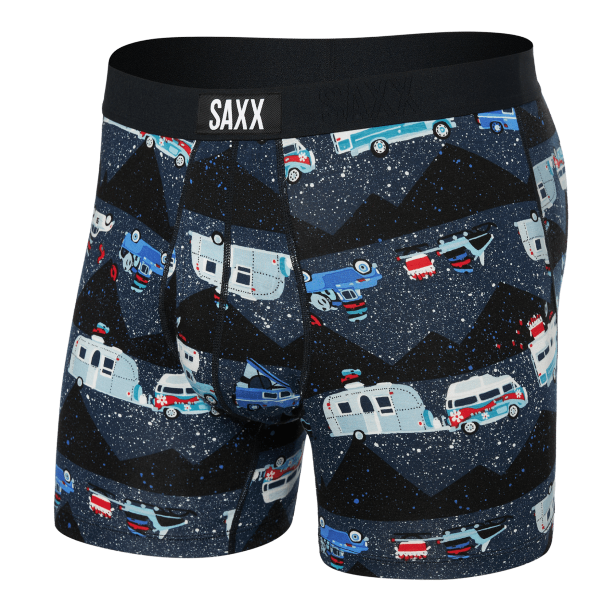 SAXX Mens Ultra Super Soft Boxer Brief  -  Small / RV There Yet - Black