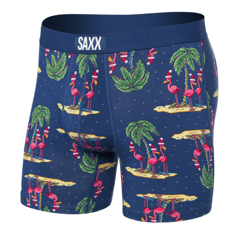 SAXX Mens Vibe Modern Fit Boxer  -  Small / Holidays in Paradise - Blue