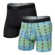 SAXX Mens Quest Quick-Dry Performance Mesh Boxer Briefs 2-Pack  -  Small / Camp Ombre/Black