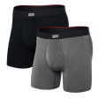 SAXX Mens Vibe Xtra Boxer Briefs 2-Pack  -  Small / Black/Dark Grey Heather