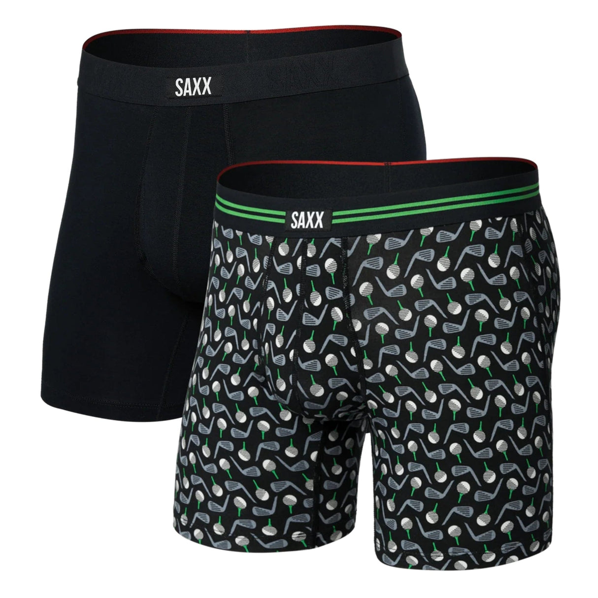 SAXX Vibe Xtra Soft Comfort Boxer Brief 2-Pack - Small / Back Nine/Black