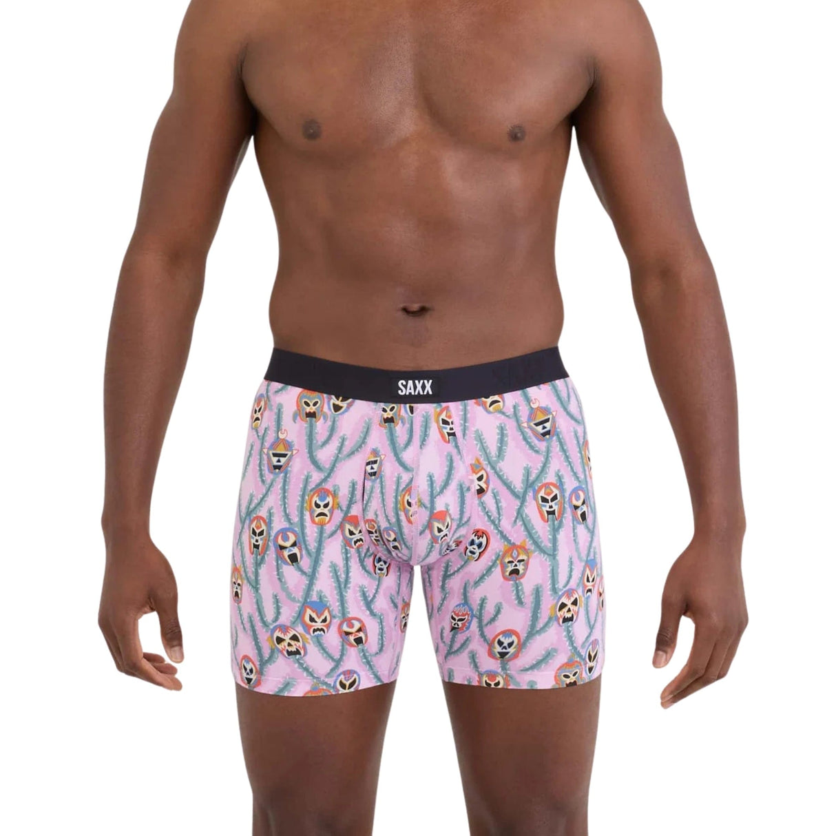 SAXX Mens Vibe Xtra Soft Comfort Boxer Brief Fly - Lucho Libre - Orchid