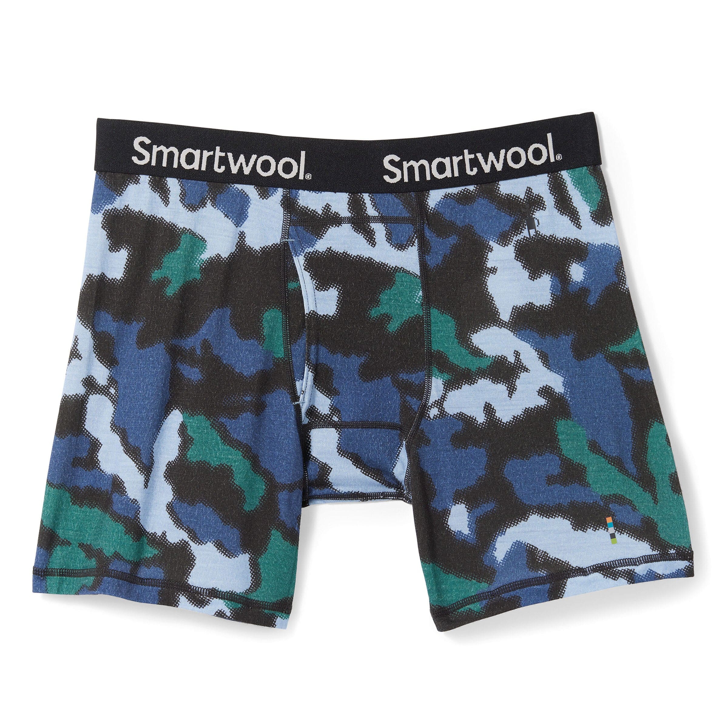Smartwool Mens Merino Print Boxer Brief - Clearance  -  Small / Mist Blue Blurred Camo Print