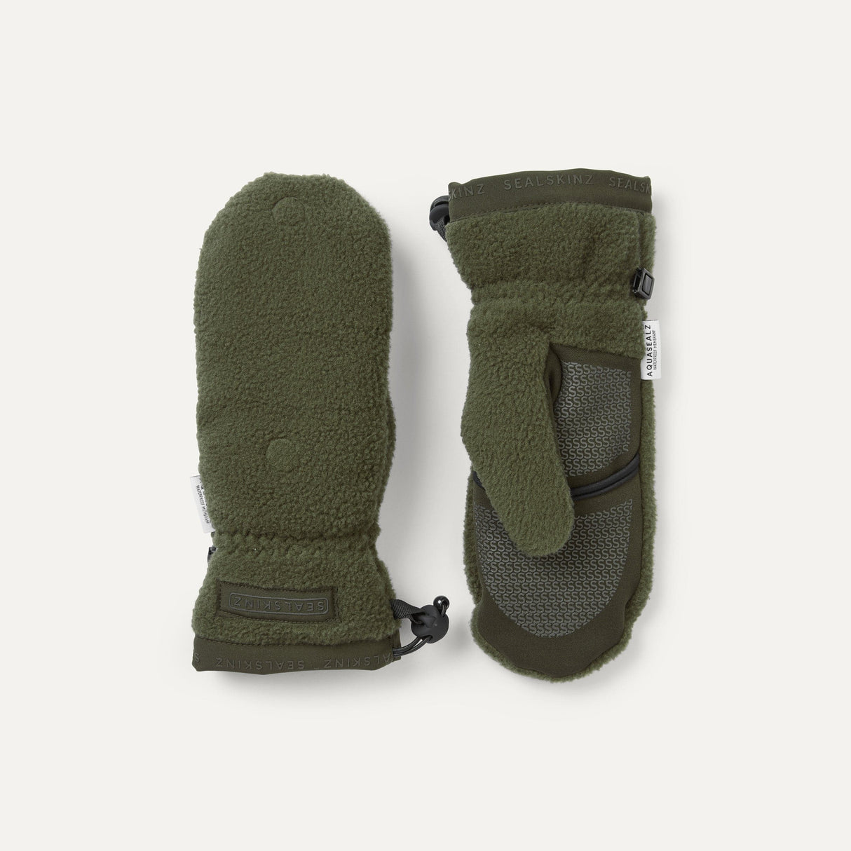 Sealskinz Sturston Windproof Sherpa Fleece Convertible Mittens - Small / Green